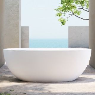 Ванна из искусственного камня ABBER Stein AS9620-1.6 165x78см белый матовый